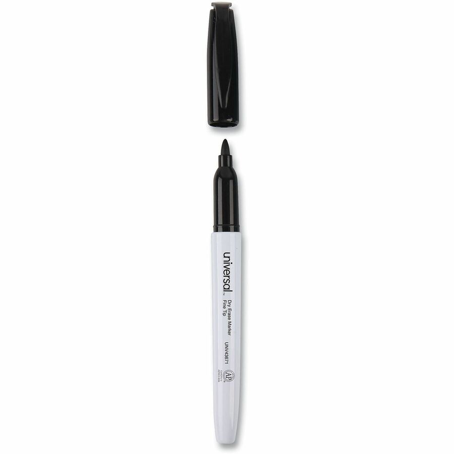 Pen Style Dry Erase Marker, Fine Bullet Tip, Black, Dozen