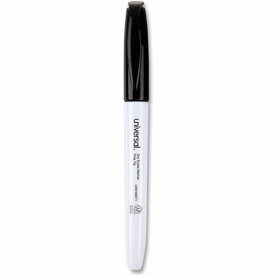Pen Style Dry Erase Marker, Fine Bullet Tip, Black, Dozen