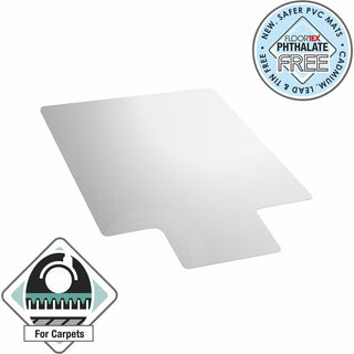 Computex Anti-Static Vinyl Lipped Chair Mat for Carpets up to 3/8" - 36" x 48" - Carpeted Floor, Carpet, Electrical Equipment - 48" Length x 36" Width x 0.110" Depth x 0.110" Thickness - Lip Size 10" Length x 20" Width - Lipped - Polyvinyl Chlor