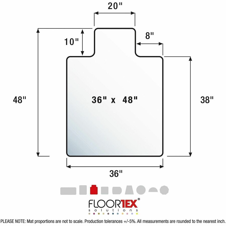 Computex Anti-Static Vinyl Lipped Chair Mat for Carpets up to 3/8" - 36" x 48" - Carpeted Floor, Carpet, Electrical Equipment - 48" Length x 36" Width x 0.110" Depth x 0.110" Thickness - Lip Size 10" Length x 20" Width - Lipped - Polyvinyl Chlor