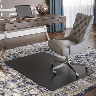 EconoMat Occasional Use Chair Mat for Low Pile Carpet, 46 x 60, Rectangular, Black