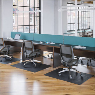 Deflecto Black EconoMat for Hard Floors - Hard Floor, Office, Carpeted Floor, Breakroom - 60" Length x 46" Width - Rectangular - Vinyl - Black - 1Each