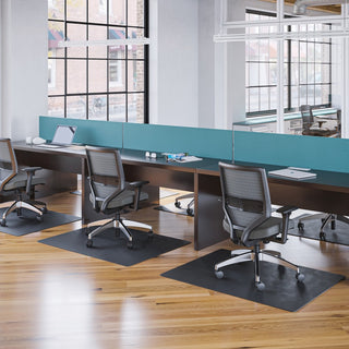 Deflecto Black EconoMat for Hard Floors - Hard Floor, Office, Carpeted Floor, Breakroom - 60" Length x 46" Width - Rectangular - Vinyl - Black - 1Each