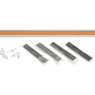Lorell Cork Strip Bulletin Bar - 36" Width - Cork Surface - Self-healing, Fade Resistant, Self-sealing - Anodized Aluminum Frame - 1 Each - 