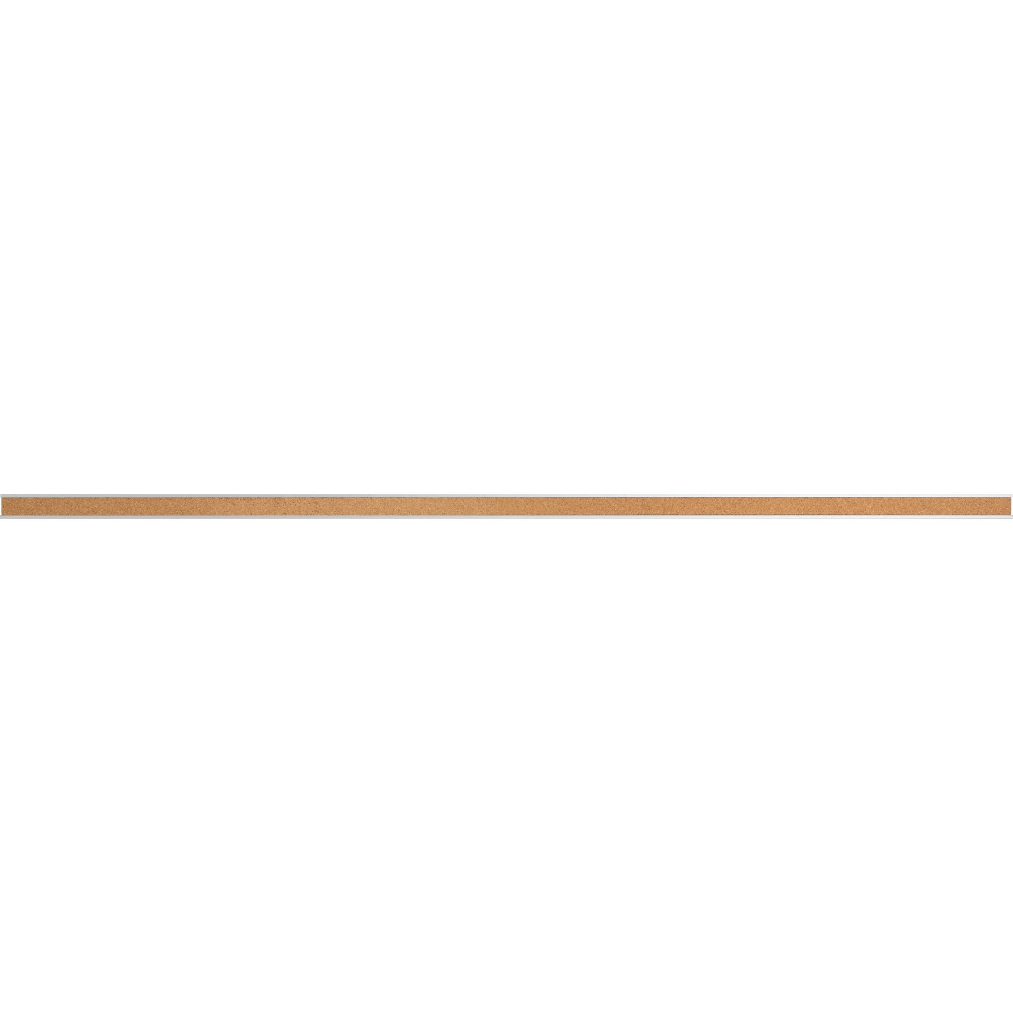 Lorell Cork Strip Bulletin Bar - 36" Width - Cork Surface - Self-healing, Fade Resistant, Self-sealing - Anodized Aluminum Frame - 1 Each - 