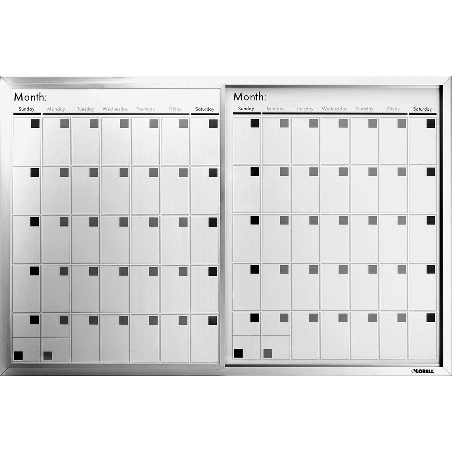 Lorell Magnetic Dry-Erase Calendar Board - 36" (3 ft) Width x 24" (2 ft) Height - Frost Surface - Rectangle - Magnetic - Stain Resistant - Assembly Required - 1 Each - 