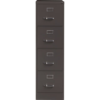 Lorell Fortress Series 26-1/2" Commercial-Grade Vertical File Cabinet - 15" x 26.5" x 52" - 4 x Drawer(s) for File - Letter - Vertical - Label Holder, Drawer Extension, Ball-bearing Suspension, Heavy Duty, Security Lock - Medium Tone - Steel - Recycl
