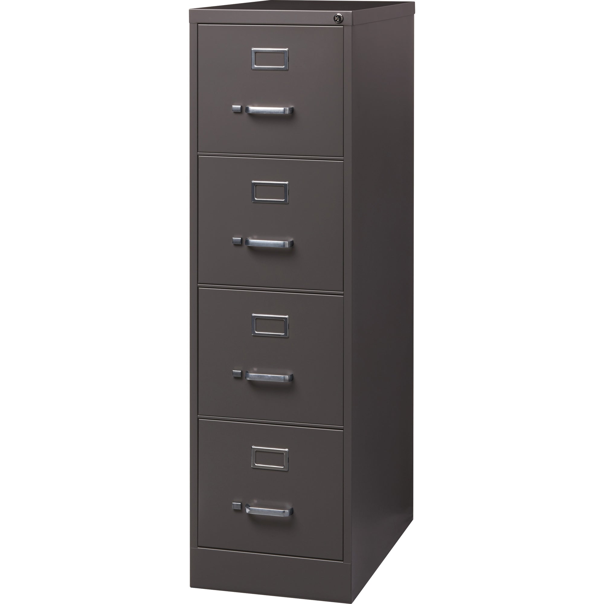 Lorell Fortress Series 26-1/2" Commercial-Grade Vertical File Cabinet - 15" x 26.5" x 52" - 4 x Drawer(s) for File - Letter - Vertical - Label Holder, Drawer Extension, Ball-bearing Suspension, Heavy Duty, Security Lock - Medium Tone - Steel - Recycl