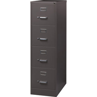 Lorell Fortress Series 26-1/2" Commercial-Grade Vertical File Cabinet - 15" x 26.5" x 52" - 4 x Drawer(s) for File - Letter - Vertical - Label Holder, Drawer Extension, Ball-bearing Suspension, Heavy Duty, Security Lock - Medium Tone - Steel - Recycl