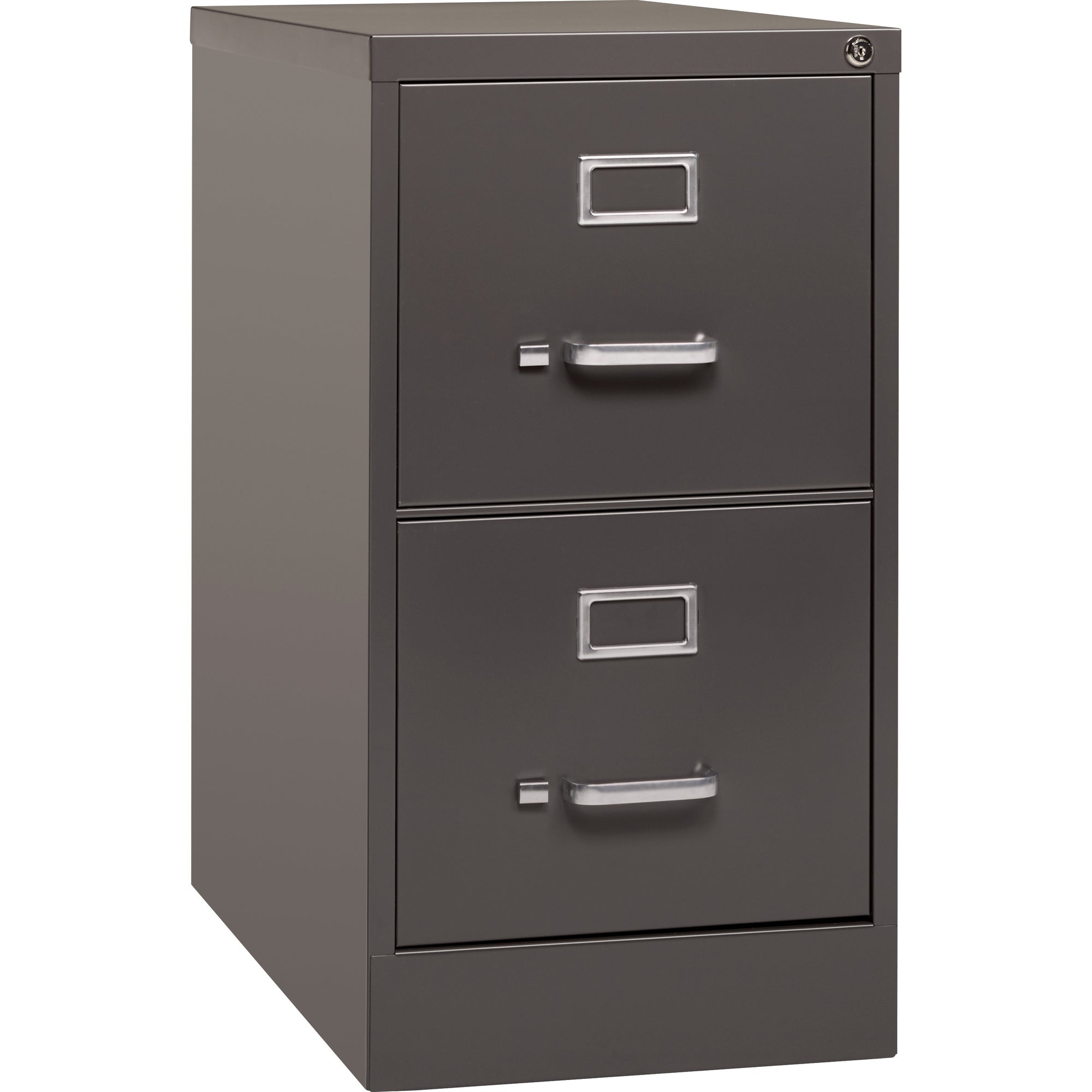 Lorell Fortress Series 26-1/2" Commercial-Grade Vertical File Cabinet - 15" x 26.5" x 28.4" - 2 x Drawer(s) for File - Letter - Vertical - Label Holder, Drawer Extension, Ball-bearing Suspension, Heavy Duty, Security Lock - Medium Tone - Steel - Recy