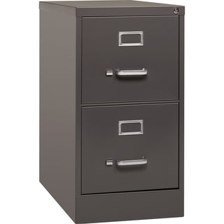 Lorell Fortress Series 26-1/2" Commercial-Grade Vertical File Cabinet - 15" x 26.5" x 28.4" - 2 x Drawer(s) for File - Letter - Vertical - Label Holder, Drawer Extension, Ball-bearing Suspension, Heavy Duty, Security Lock - Medium Tone - Steel - Recy