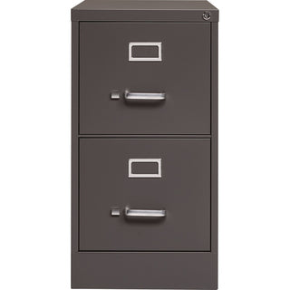 Lorell Fortress Series 26-1/2" Commercial-Grade Vertical File Cabinet - 15" x 26.5" x 28.4" - 2 x Drawer(s) for File - Letter - Vertical - Label Holder, Drawer Extension, Ball-bearing Suspension, Heavy Duty, Security Lock - Medium Tone - Steel - Recy