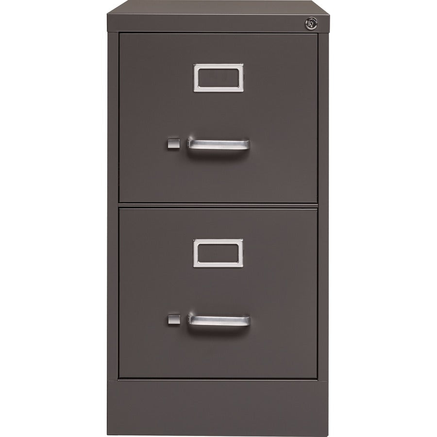 Lorell Fortress Series 26-1/2" Commercial-Grade Vertical File Cabinet - 15" x 26.5" x 28.4" - 2 x Drawer(s) for File - Letter - Vertical - Label Holder, Drawer Extension, Ball-bearing Suspension, Heavy Duty, Security Lock - Medium Tone - Steel - Recy