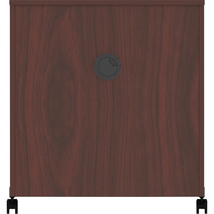 Lorell Mobile Machine Stand with Shelf - 30.8" Height x 28" Width x 19.3" Depth - Mahogany - Laminated Particleboard - Mahogany
