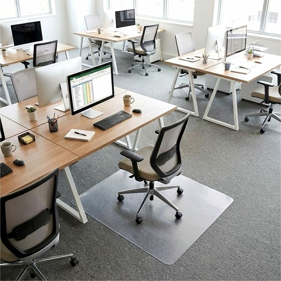 Lorell Big & Tall Chairmat - Carpet - 46" Width x 60" Depth - Rectangular - Polycarbonate - Clear - 1Each