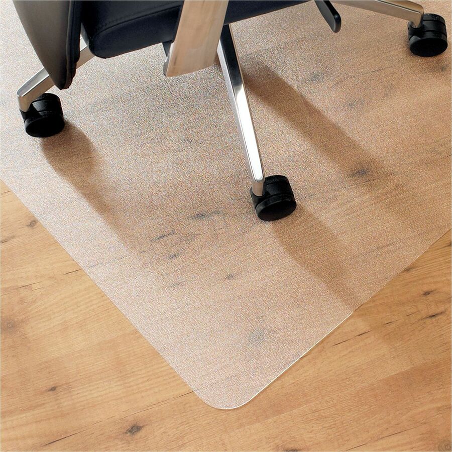 Lorell Big & Tall Chairmat - Hard Floor, Vinyl Floor, Tile Floor, Wood Floor - 60" Length x 46" Width x 0.133" Thickness - Rectangular - Polycarbonate - Clear - 1Each