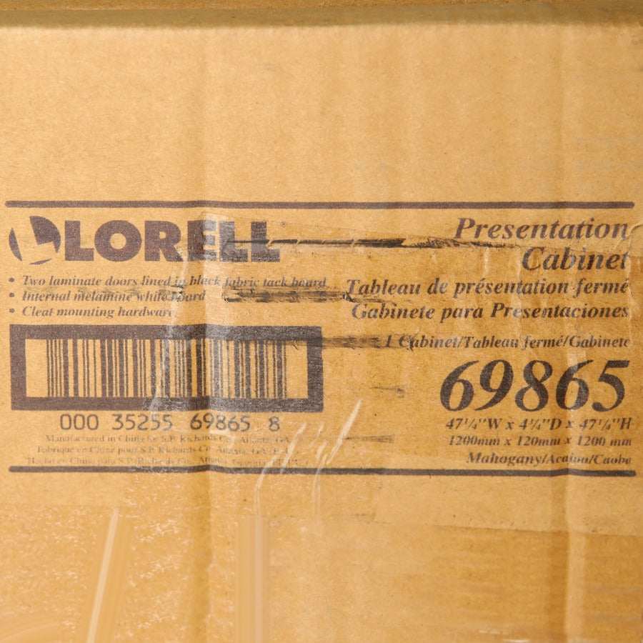 Lorell Dry-erase Whiteboard Presentation Cabinet - Hinged Door - 1 Each - 47.3" x 47.3" x 4.8