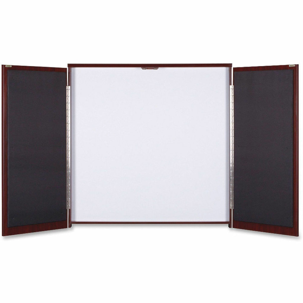 Lorell Dry-erase Whiteboard Presentation Cabinet - Hinged Door - 1 Each - 47.3" x 47.3" x 4.8