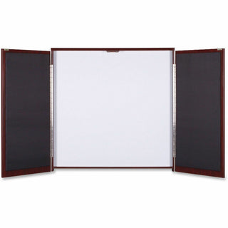 Lorell Dry-erase Whiteboard Presentation Cabinet - Hinged Door - 1 Each - 47.3" x 47.3" x 4.8