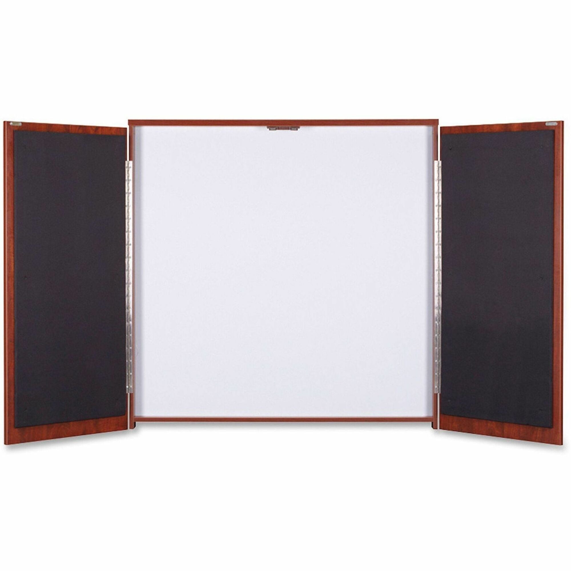 Lorell Dry-erase Whiteboard Presentation Cabinet - Hinged Door - 1 Each - 47.3" x 47.3" x 4.8