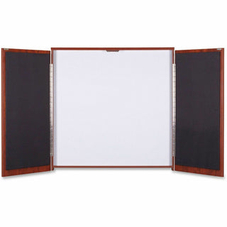 Lorell Dry-erase Whiteboard Presentation Cabinet - Hinged Door - 1 Each - 47.3" x 47.3" x 4.8