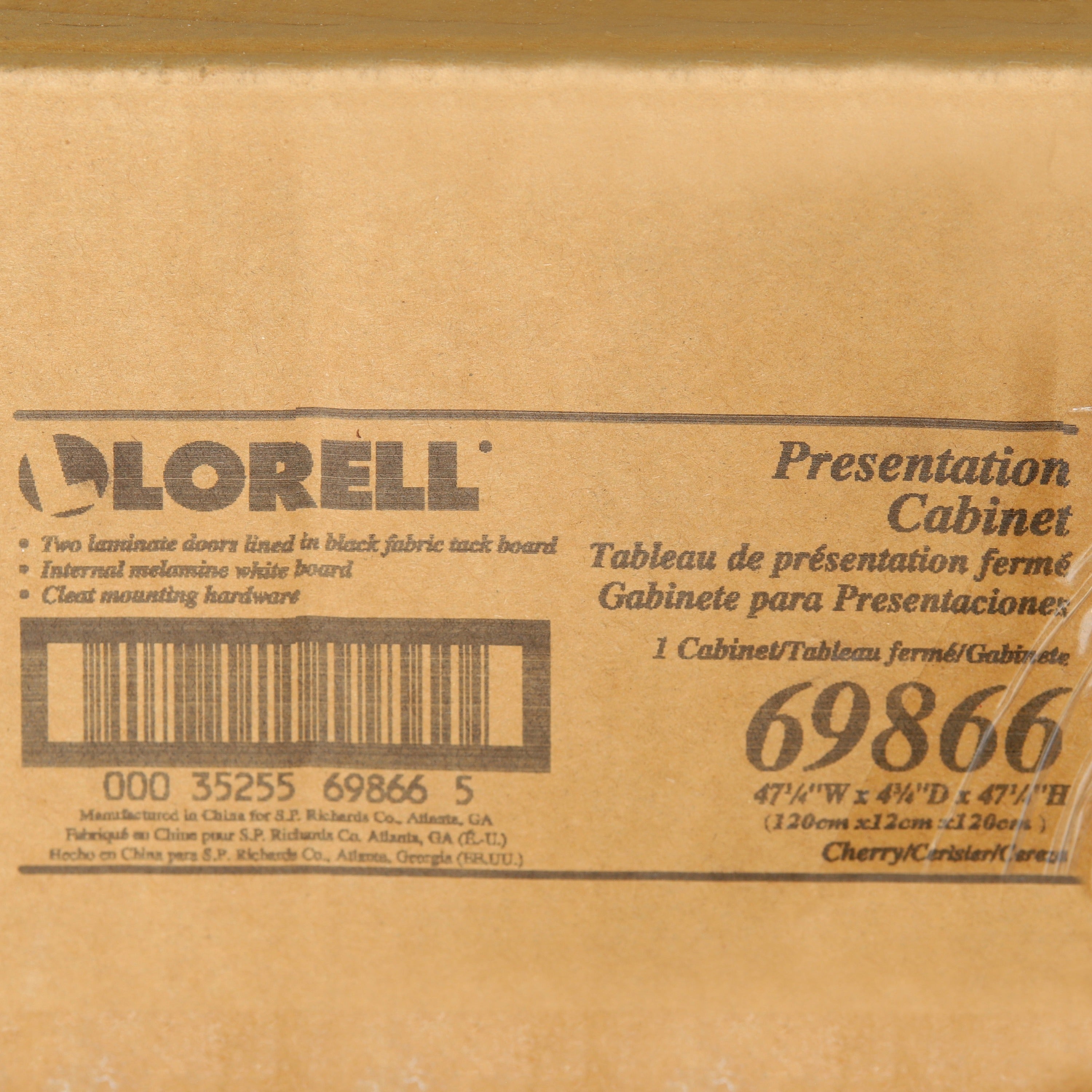 Lorell Dry-erase Whiteboard Presentation Cabinet - Hinged Door - 1 Each - 47.3" x 47.3" x 4.8 - 