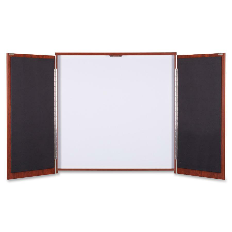 Lorell Dry-erase Whiteboard Presentation Cabinet - Hinged Door - 1 Each - 47.3" x 47.3" x 4.8 - 