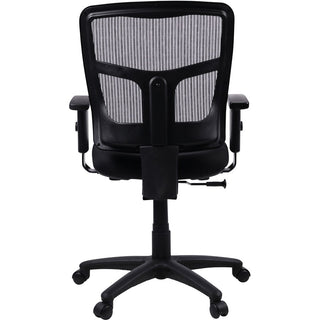 Lorell Ergomesh Managerial Mesh Mid-back Chair - Black Fabric Seat - Black Back - Black Frame - 5-star Base - Black - 1 Each