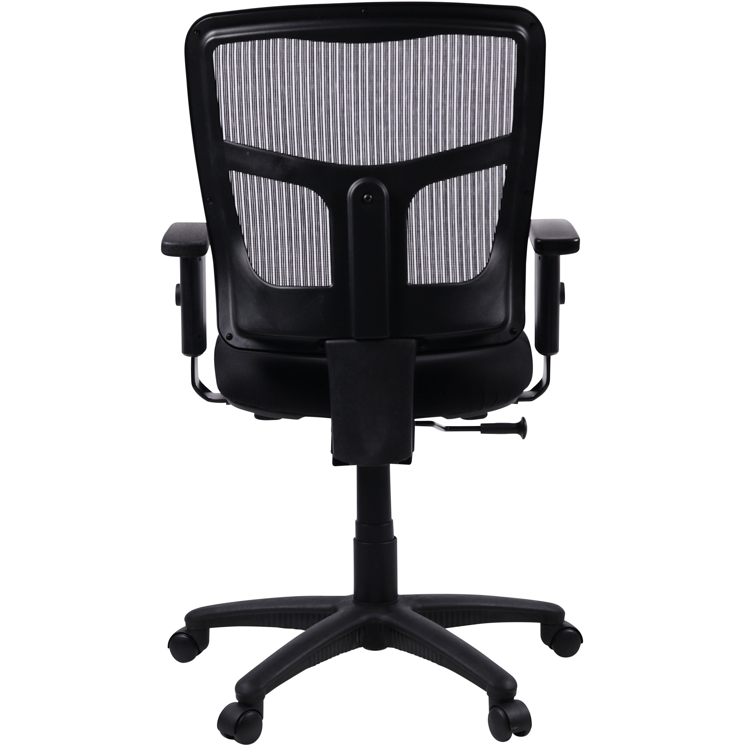 Lorell Ergomesh Managerial Mesh Mid-back Chair - Black Fabric Seat - Black Back - Black Frame - 5-star Base - Black - 1 Each - 