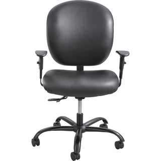 Alday Intensive-Use Chair, Supports Up to 500 lb, 17.5" to 20" Seat Height, Black Vinyl Seat/Back, Black Base