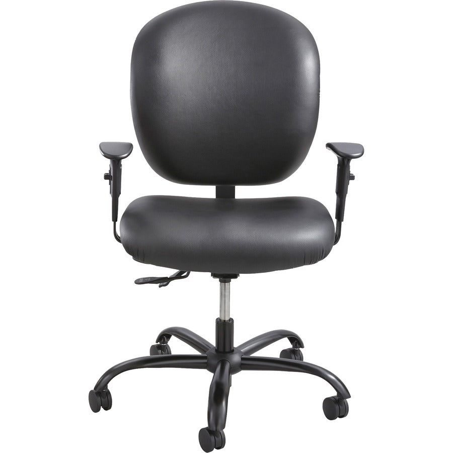 Alday Intensive-Use Chair, Supports Up to 500 lb, 17.5" to 20" Seat Height, Black Vinyl Seat/Back, Black Base