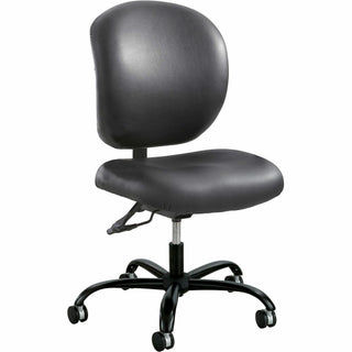 Alday Intensive-Use Chair, Supports Up to 500 lb, 17.5" to 20" Seat Height, Black Vinyl Seat/Back, Black Base