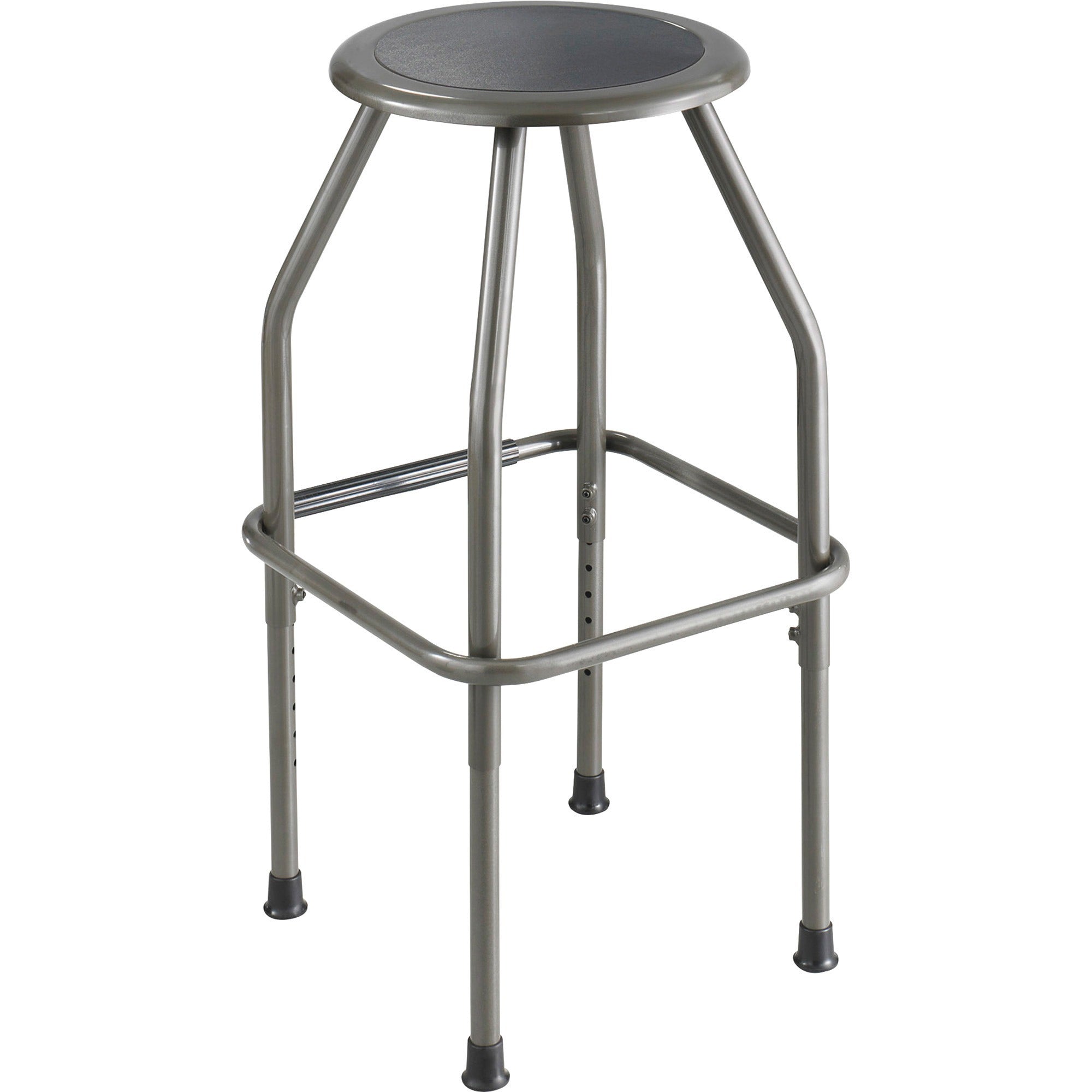 Diesel Industrial Stool with Stationary Seat, Backless, Supports Up to 250 lb, 22" to 30" Seat Height, Pewter