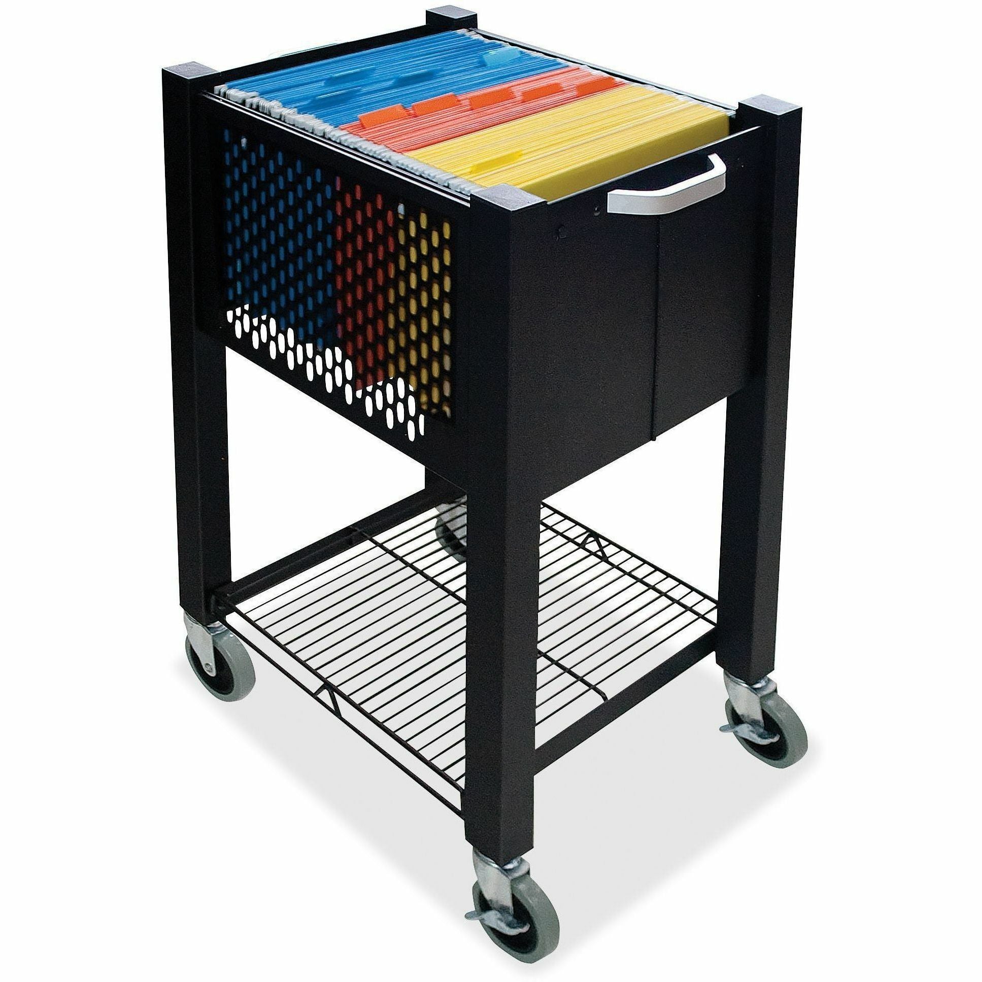 Vertiflex InstaCart Sidekick File Cart - 4 Casters - 2.75" Caster Size - Steel - x 15.5" Width x 13.8" Depth x 26.3" Height - Black - 1 Each - 