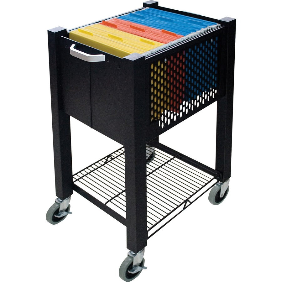 Vertiflex InstaCart Sidekick File Cart - 4 Casters - 2.75" Caster Size - Steel - x 15.5" Width x 13.8" Depth x 26.3" Height - Black - 1 Each