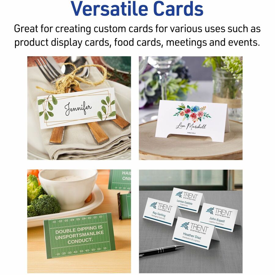 Small Tent Card, Ivory, 2 x 3.5, 4 Cards/Sheet, 40 Sheets/Pack