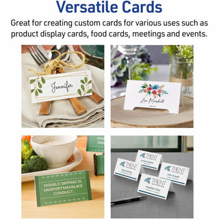 Large Embossed Tent Card, Ivory, 3.5 x 11, 1 Card/Sheet, 50 Sheets/Pack