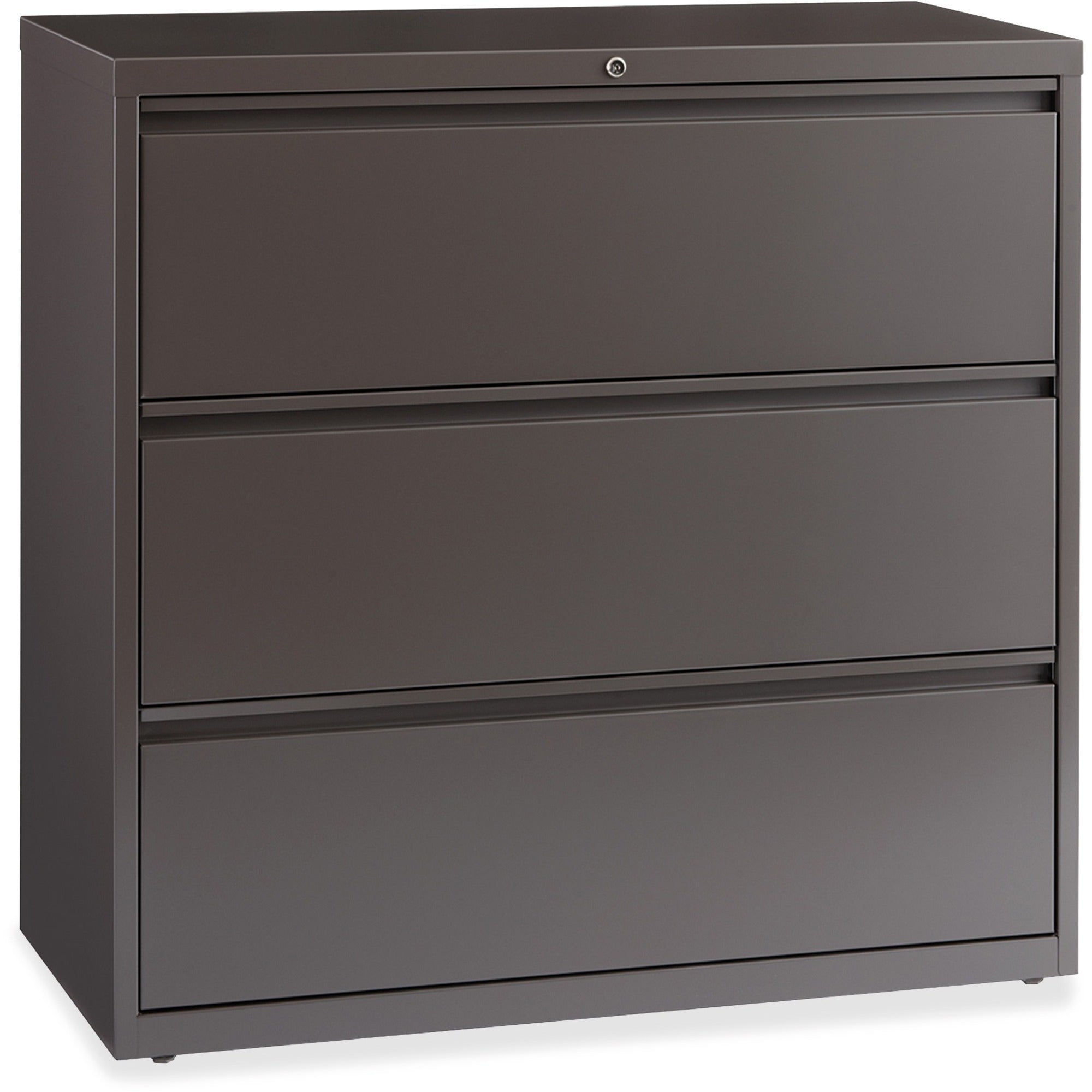 Lorell Fortress Series Lateral File - 42" x 18.6" x 40.3" - 3 x Drawer(s) for File - A4, Legal, Letter - Lateral - Magnetic Label Holder, Locking Drawer, Pull-out Drawer, Ball Bearing Slide, Reinforced Base, Adjustable Glide, Leveling Glide, Interloc - 