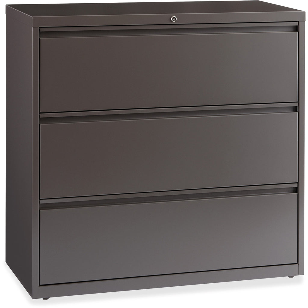 Lorell Fortress Series Lateral File - 42" x 18.6" x 40.3" - 3 x Drawer(s) for File - A4, Legal, Letter - Lateral - Magnetic Label Holder, Locking Drawer, Pull-out Drawer, Ball Bearing Slide, Reinforced Base, Adjustable Glide, Leveling Glide, Interloc