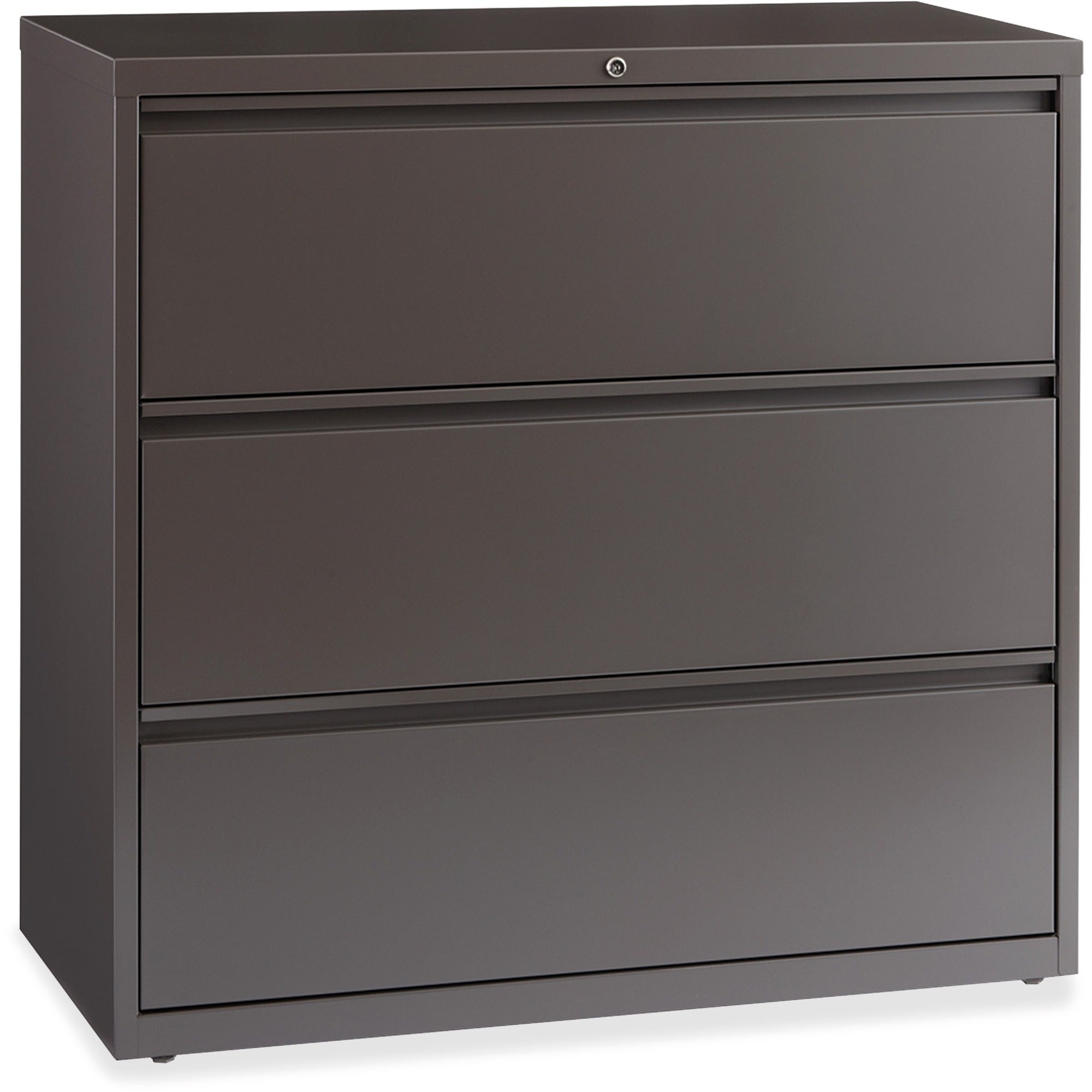 Lorell Fortress Series Lateral File - 42" x 18.6" x 40.3" - 3 x Drawer(s) for File - A4, Legal, Letter - Lateral - Magnetic Label Holder, Locking Drawer, Pull-out Drawer, Ball Bearing Slide, Reinforced Base, Adjustable Glide, Leveling Glide, Interloc