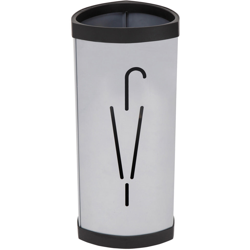 Triangular Umbrella Stand, Steel, 10.25w x 10.25d x 23.67h, Silver/Black