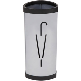 Triangular Umbrella Stand, Steel, 10.25w x 10.25d x 23.67h, Silver/Black
