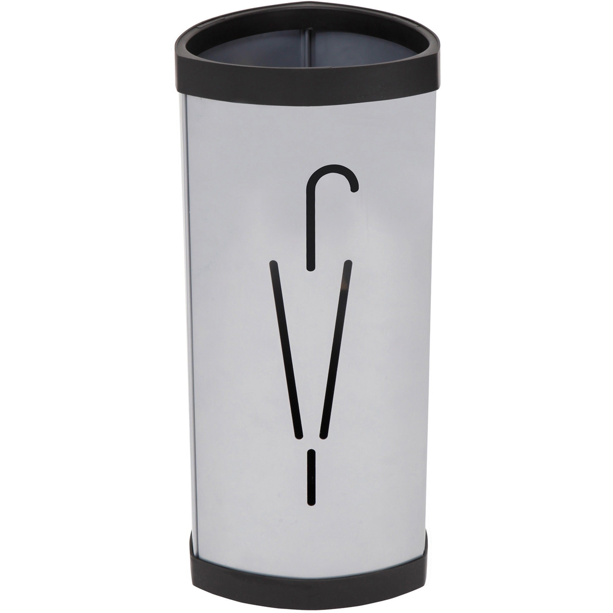 Triangular Umbrella Stand, Steel, 10.25w x 10.25d x 23.67h, Silver/Black