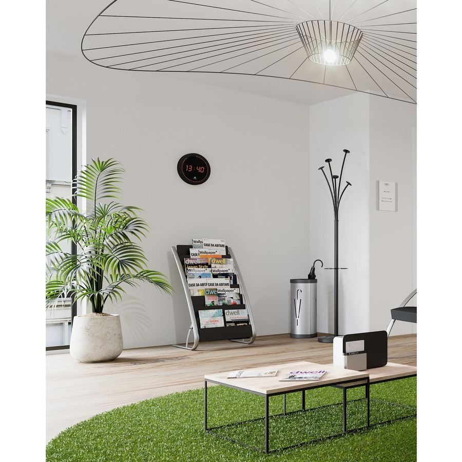 Triangular Umbrella Stand, Steel, 10.25w x 10.25d x 23.67h, Silver/Black