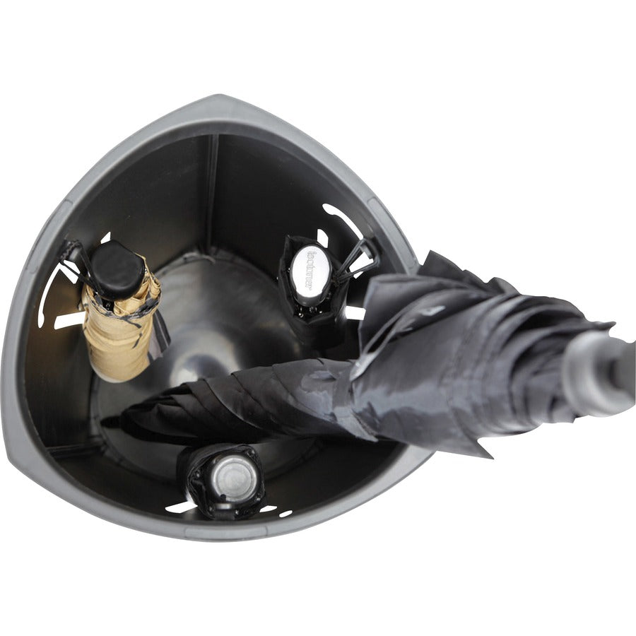 Triangular Umbrella Stand, Steel/Plastic, 10.25w x 10.25d x 23.67h, Black