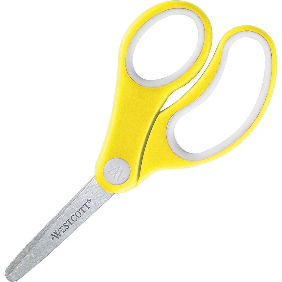 Westcott Soft Handle 5" Blunt Kids Value Scissors - 5" Overall Length - Left/Right - Stainless Steel - Blunted Tip - Assorted - 1 Each