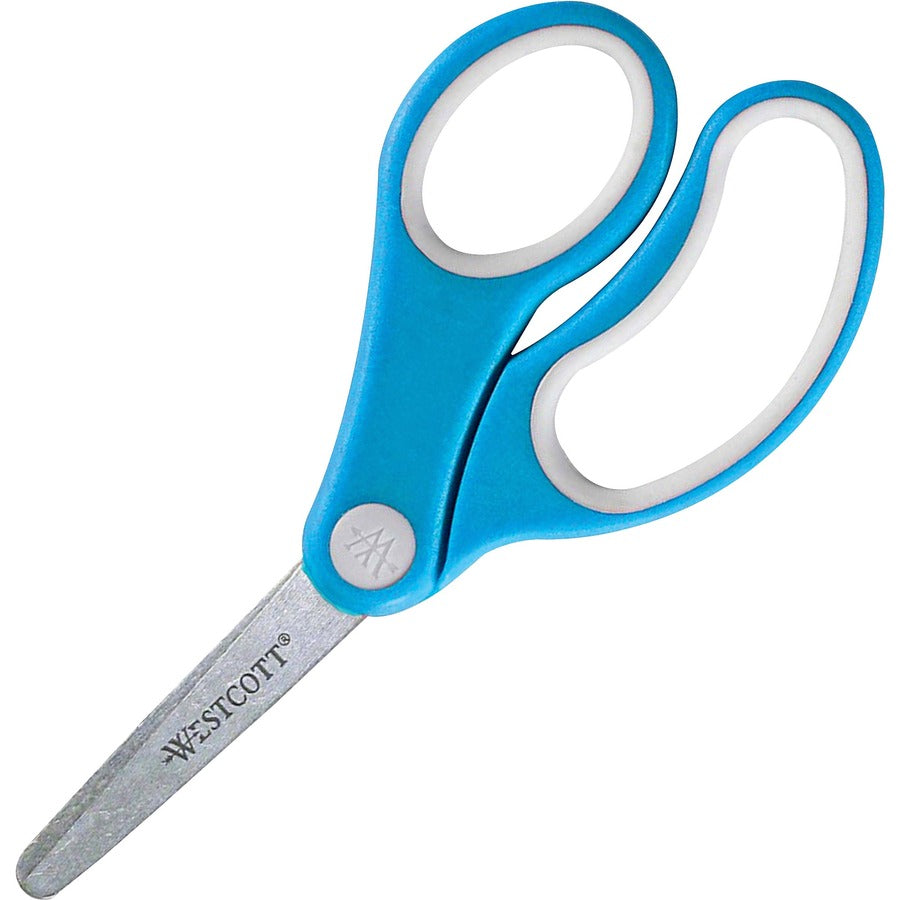 Westcott Soft Handle 5" Blunt Kids Value Scissors - 5" Overall Length - Left/Right - Stainless Steel - Blunted Tip - Assorted - 1 Each