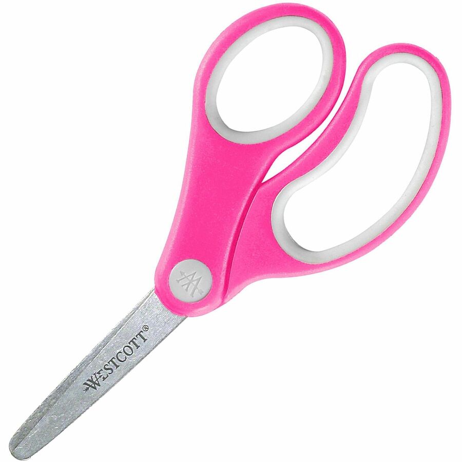 Westcott Soft Handle 5" Blunt Kids Value Scissors - 5" Overall Length - Left/Right - Stainless Steel - Blunted Tip - Assorted - 1 Each - 6