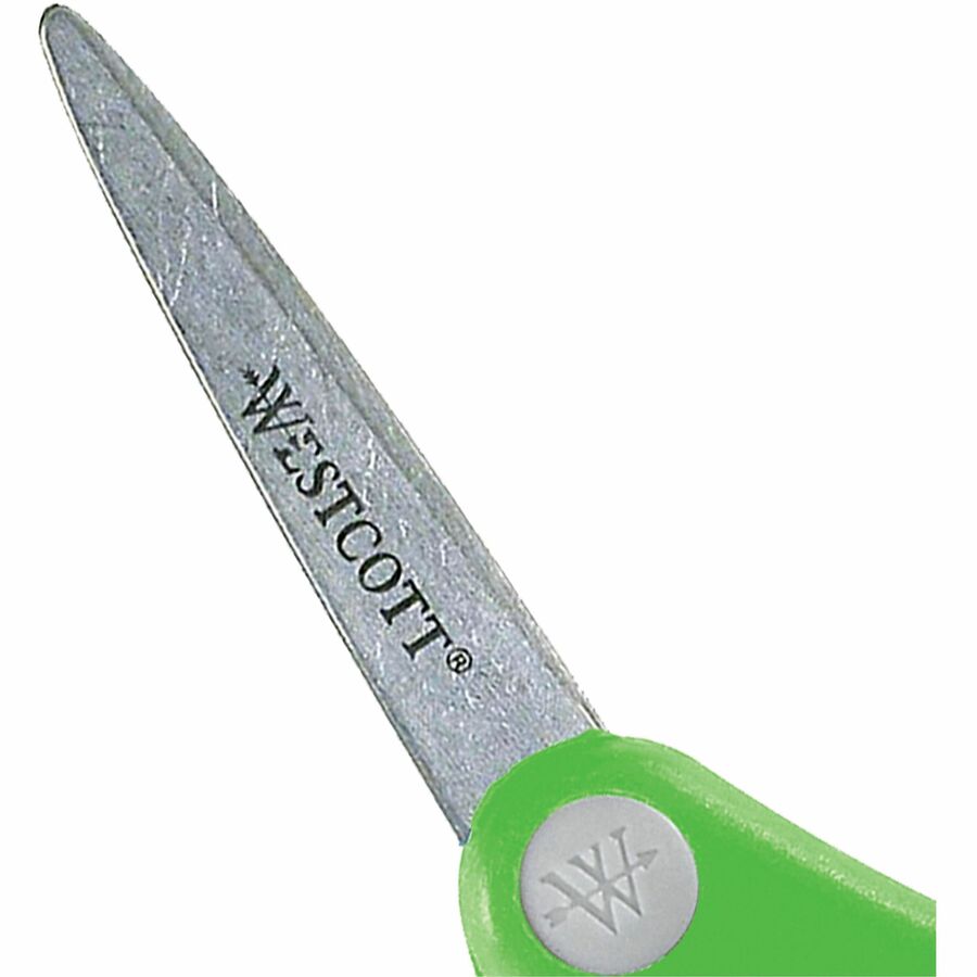 Westcott Soft Handle 5" Pointed Kids Value Scissors - 5" Overall Length - Left/Right - Stainless Steel - Pointed Tip - Assorted - 1 Each - 