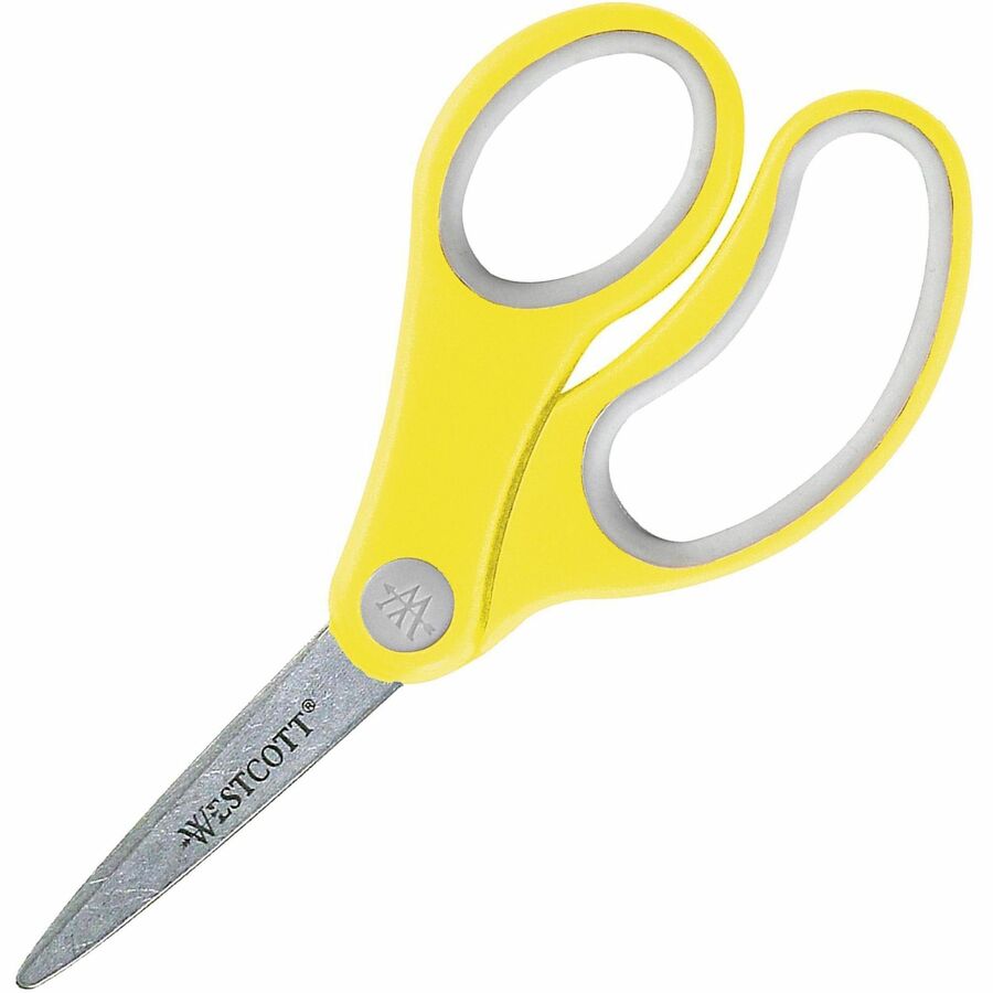 Westcott Soft Handle 5" Pointed Kids Value Scissors - 5" Overall Length - Left/Right - Stainless Steel - Pointed Tip - Assorted - 1 Each - 